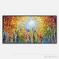 HOLMAN ART Emberglow Forest – Textured Palette Knife Autumn Forest Landscape Painting - image 1