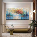 HOLMAN ART Vibrant Reflections – Colorful Textured Impasto Forest and Lake Painting - image 2