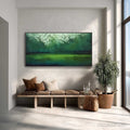 HOLMAN ART Verdant Stillness – Large Green Abstract Landscape Texture Painting - image 2