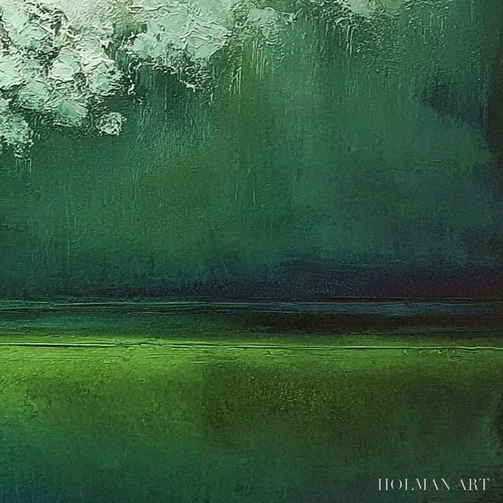 HOLMAN ART Verdant Stillness – Large Green Abstract Landscape Texture Painting - image 5