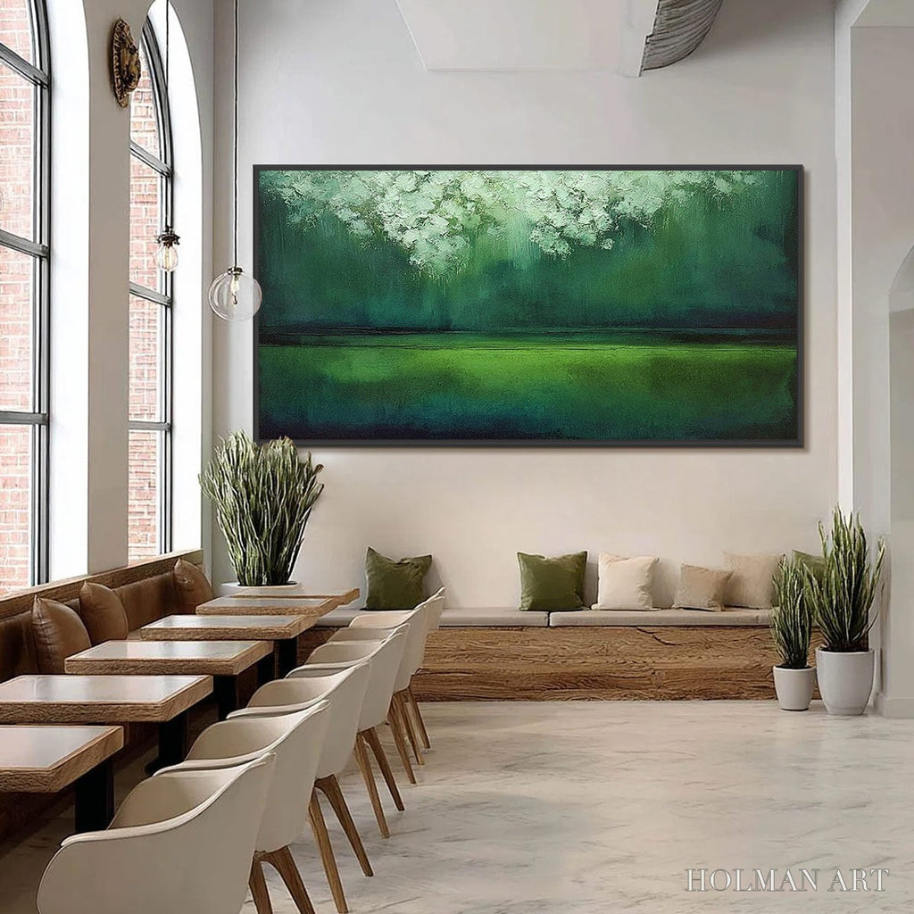 HOLMAN ART Verdant Stillness – Large Green Abstract Landscape Texture Painting - image 6