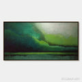 HOLMAN ART Verdant Calm – Large Green Abstract Landscape Textured Oil Painting - image 1