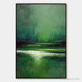 HOLMAN ART Verdant Stillness – Textured Green Abstract Landscape Oil Painting - image 1