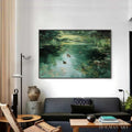 HOLMAN ART Verdant Drift – Impressionistic Green Pond with Ducks Oil Painting - image 2
