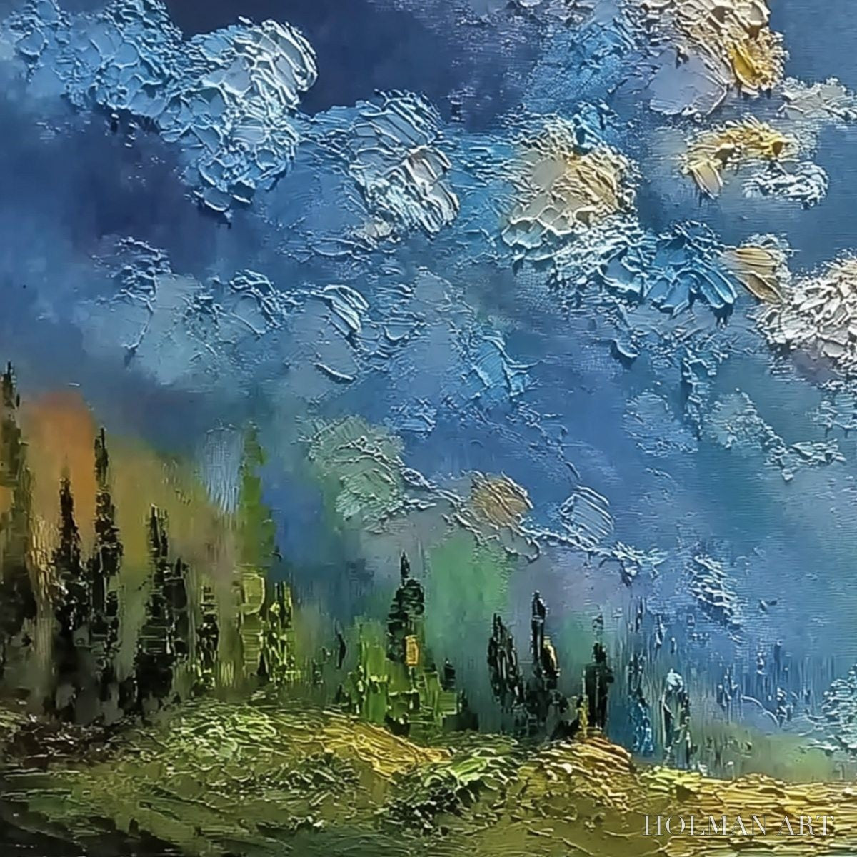 HOLMAN ART Celestial Divide – Textured Horizontal Impasto Landscape Oil Painting - image 3