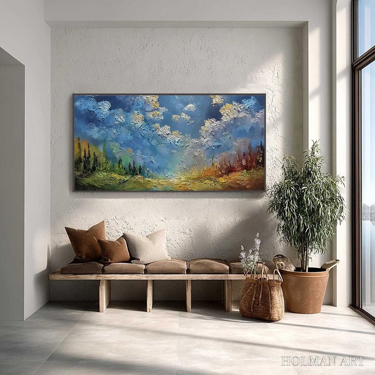HOLMAN ART Celestial Divide – Textured Horizontal Impasto Landscape Oil Painting - image 4