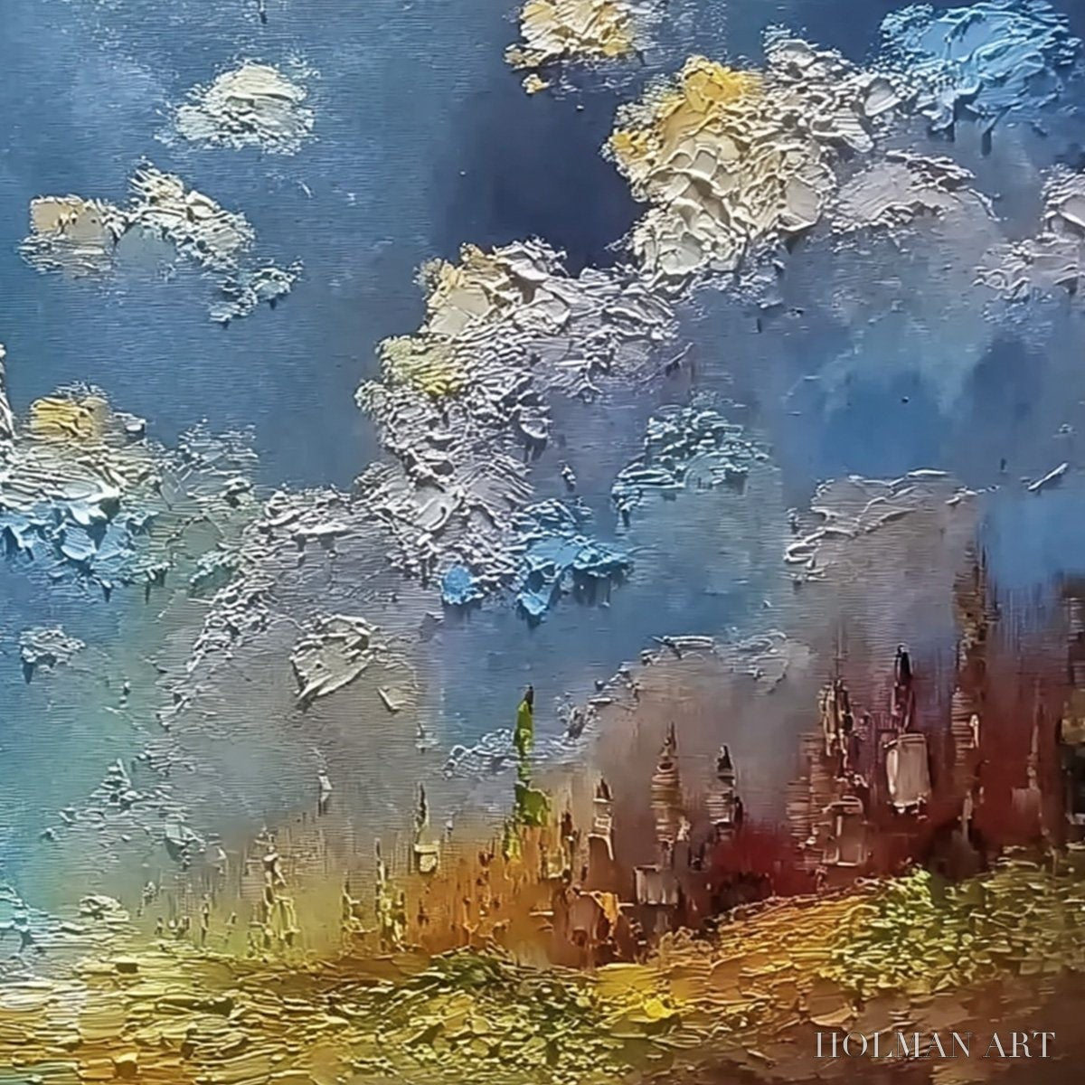 HOLMAN ART Celestial Divide – Textured Horizontal Impasto Landscape Oil Painting - image 5