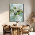 HOLMAN ART Verdant Grid – Textured Green and White Wabi Sabi Abstract Painting - image 2