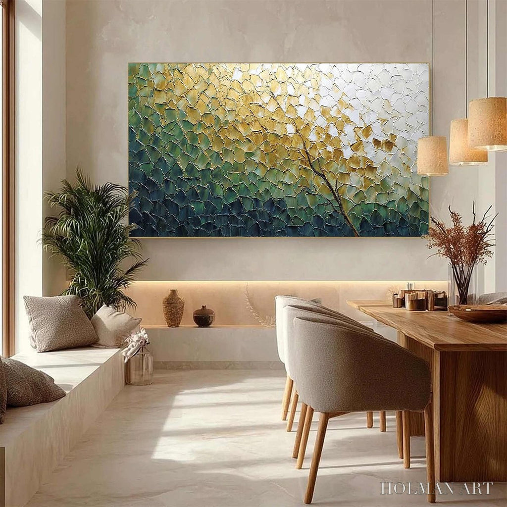 HOLMAN ART Golden Ascent – Heavily Textured Abstract Tree Landscape Painting - image 4