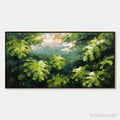 HOLMAN ART Verdant Sanctuary – Textured Impasto Painting of Sun-Kissed Jungle Leaves - image 1