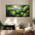 HOLMAN ART Verdant Sanctuary – Textured Impasto Painting of Sun-Kissed Jungle Leaves - image 2
