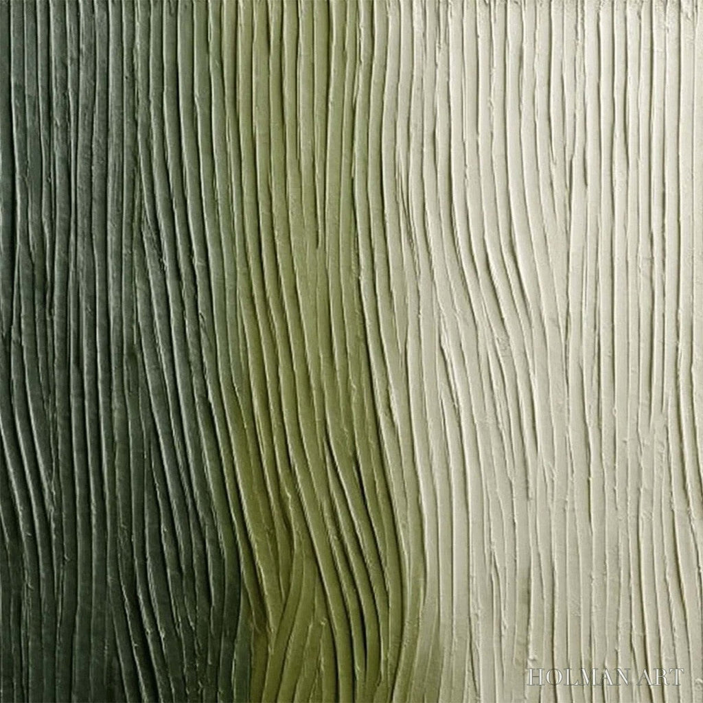 HOLMAN ART Verdant Groove – Textured Wabi Sabi Abstract Landscape Painting - image 3