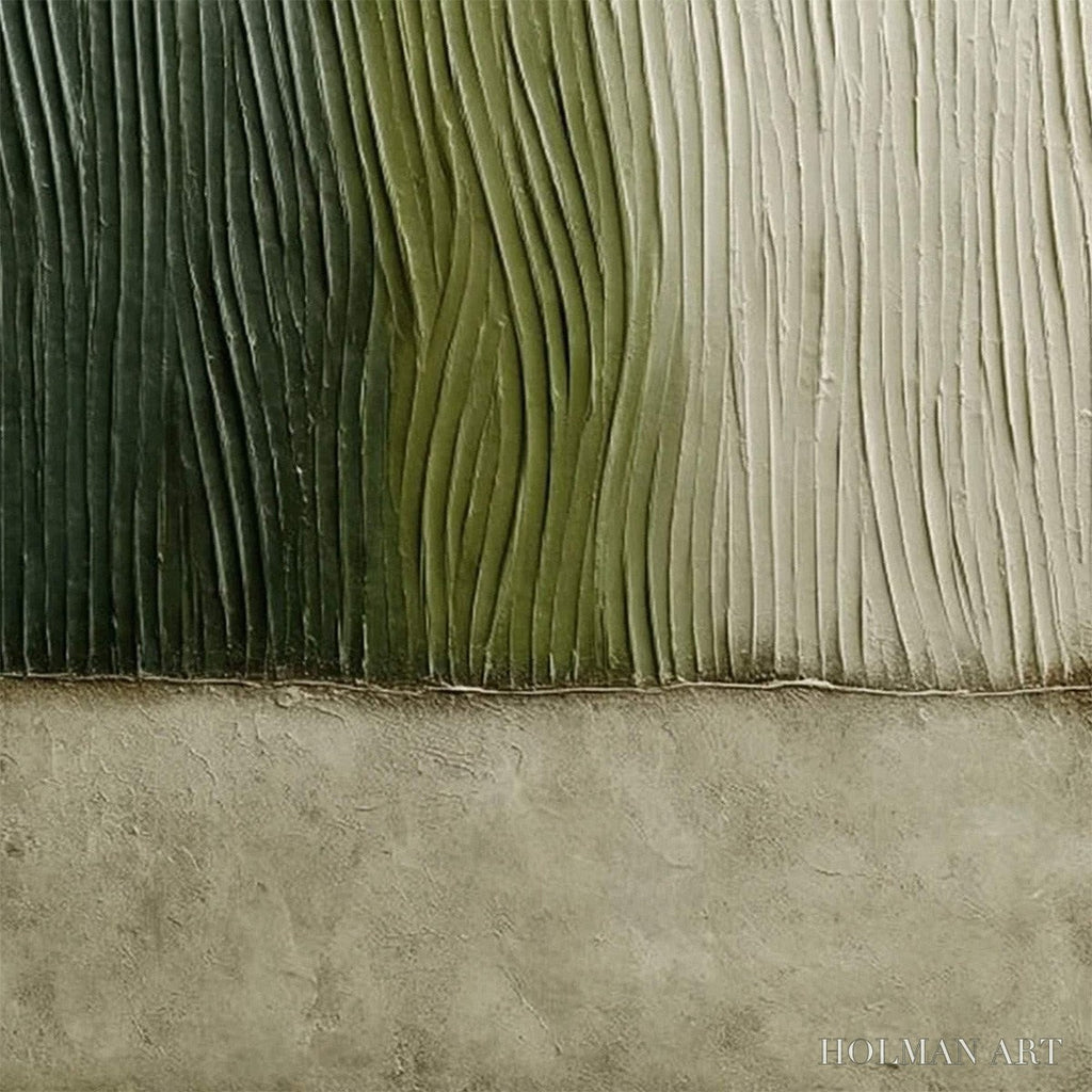 HOLMAN ART Verdant Groove – Textured Wabi Sabi Abstract Landscape Painting - image 5