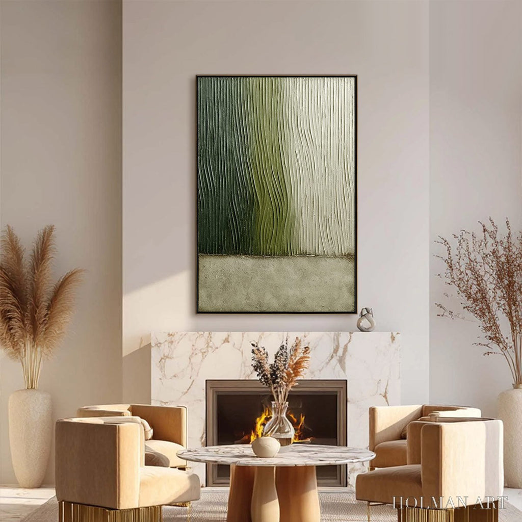 HOLMAN ART Verdant Groove – Textured Wabi Sabi Abstract Landscape Painting - image 6