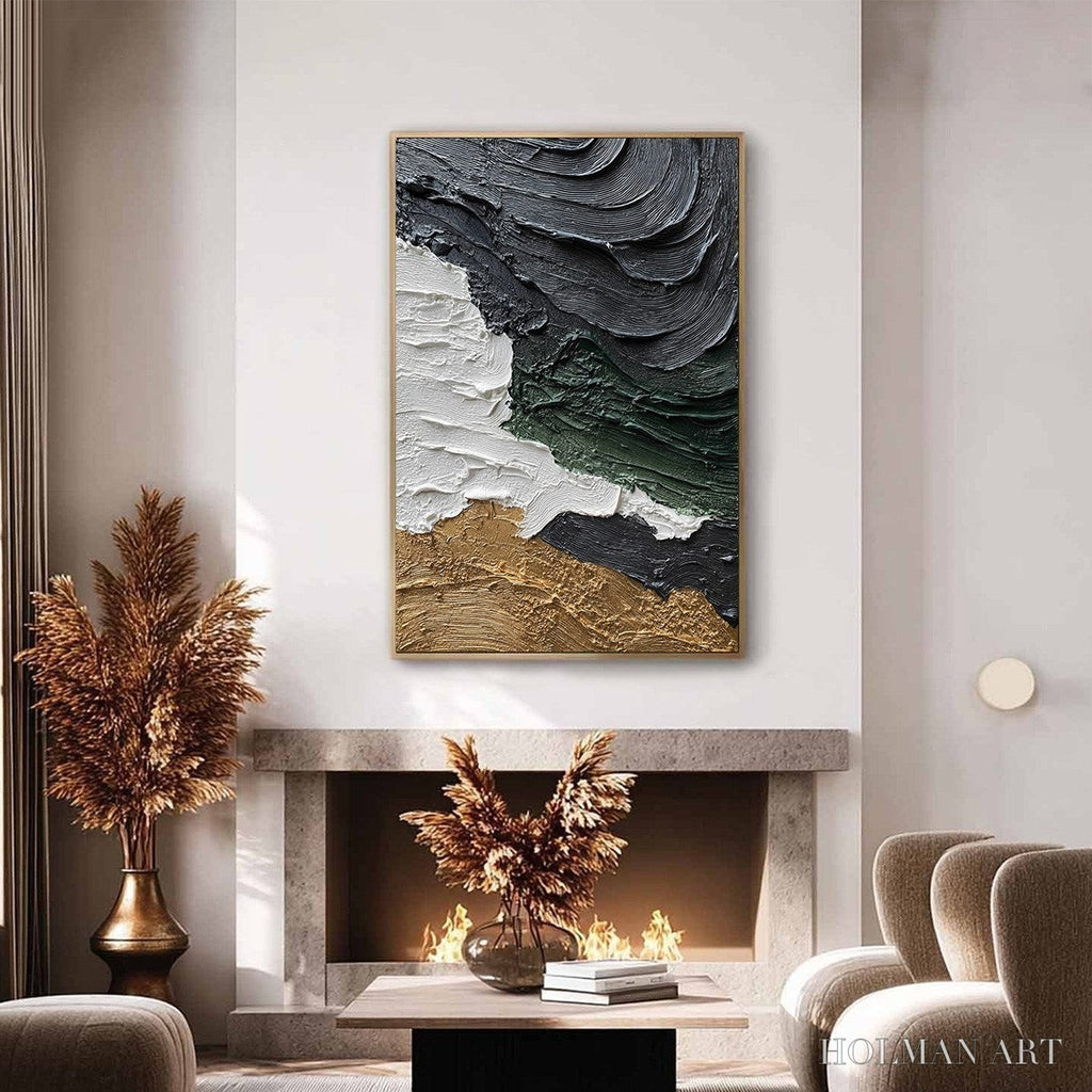 HOLMAN ART Terra Firma – Heavily Textured Wabi Sabi Abstract Landscape Painting - image 4