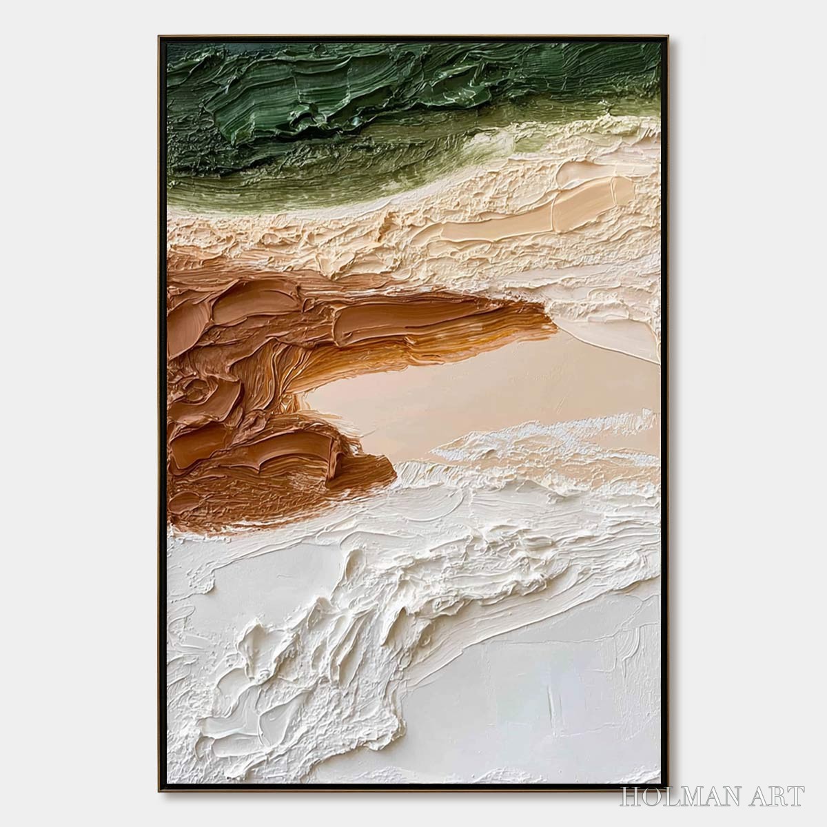 HOLMAN ART Earthen Strata – Textured Wabi Sabi Abstract Landscape Painting - image 1