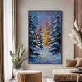HOLMAN ART Winter'S Glow – Textured Impasto Winter Forest Landscape Oil Painting - image 2