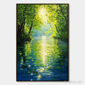 HOLMAN ART Emerald Glow – Impressionist Forest River Landscape Painting - image 1