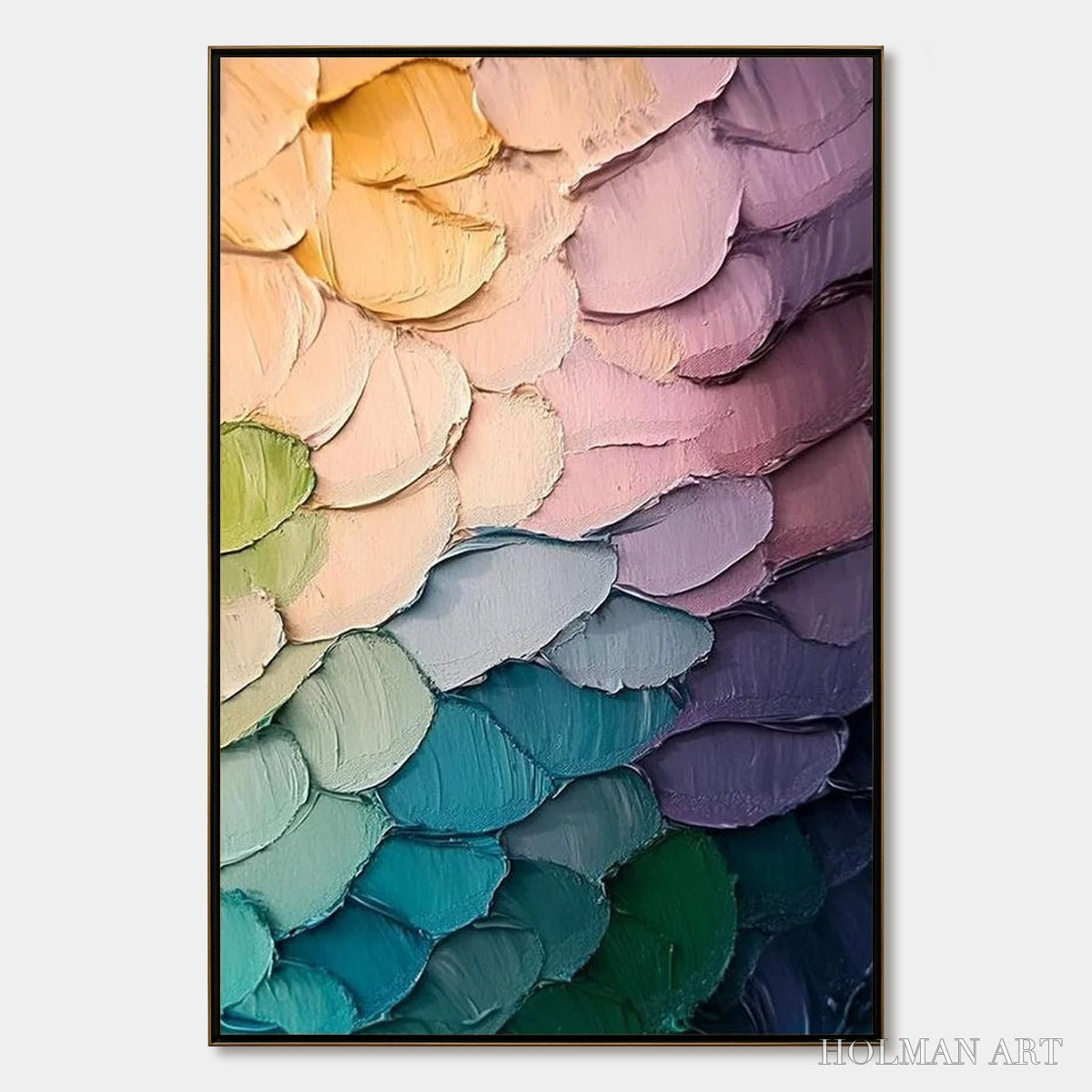 HOLMAN ART Rainbow Scales – Colorful Impasto Abstract Painting - image 1