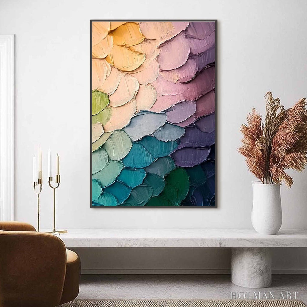 HOLMAN ART Rainbow Scales – Colorful Impasto Abstract Painting - image 4