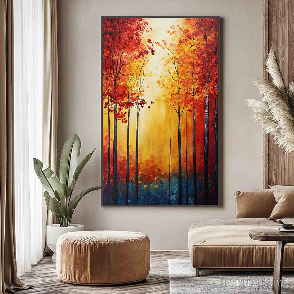 HOLMAN ART Autumn Glow – Textured Abstract Forest Oil Painting - image 2