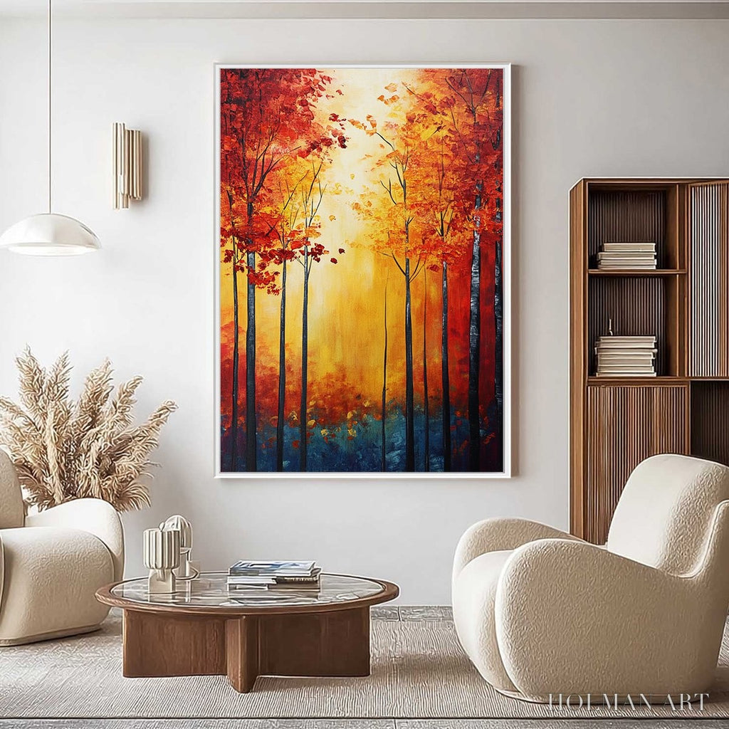 HOLMAN ART Autumn Glow – Textured Abstract Forest Oil Painting - image 5