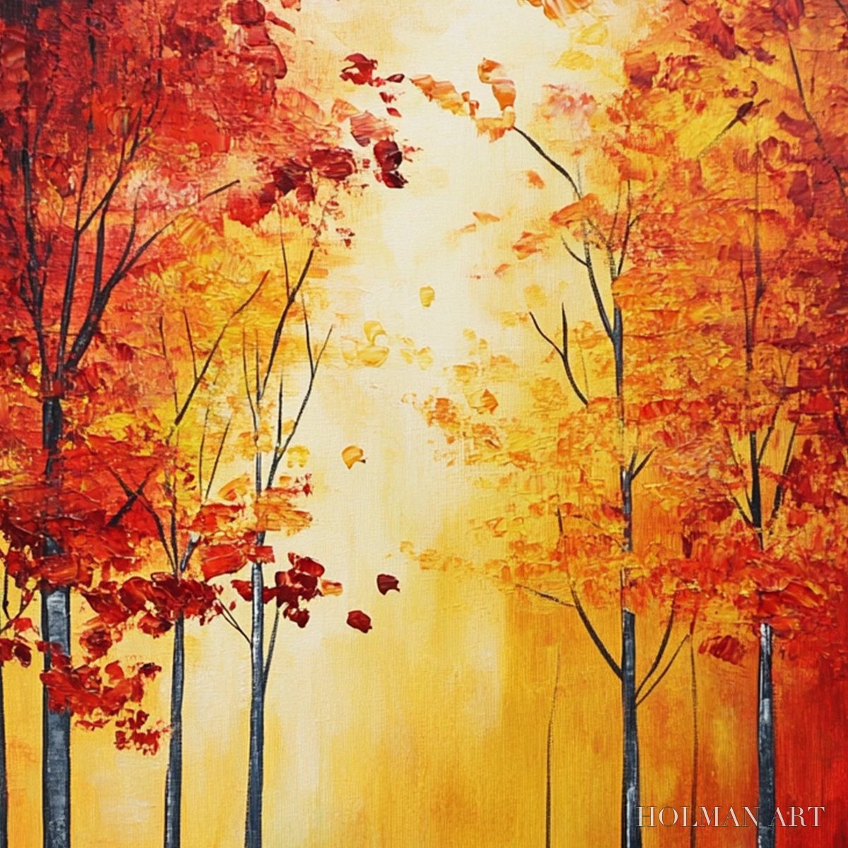 HOLMAN ART Autumn Glow – Textured Abstract Forest Oil Painting - image 6