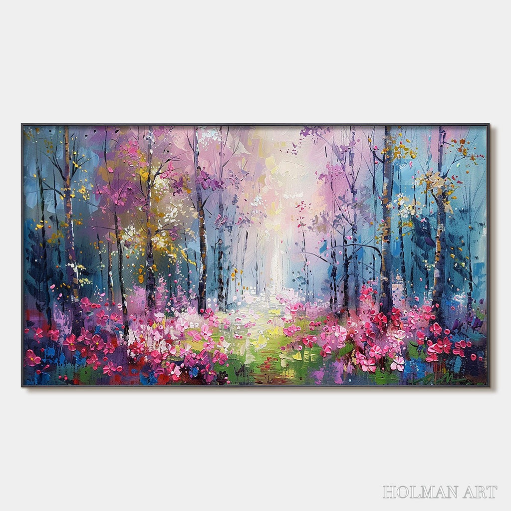 HOLMAN ART Whispering Woods – Textured Impasto Floral Forest Oil Painting - image 1