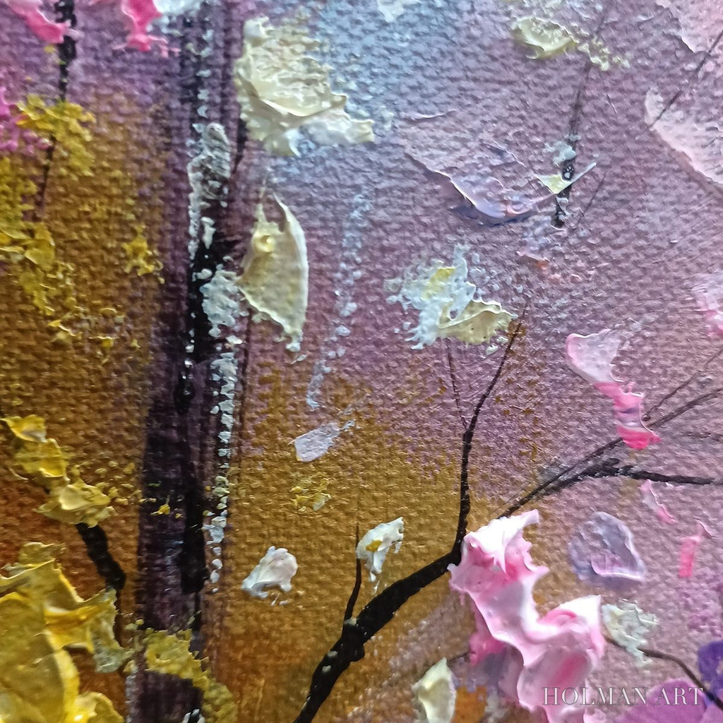 HOLMAN ART Whispering Woods – Textured Impasto Floral Forest Oil Painting - image 3