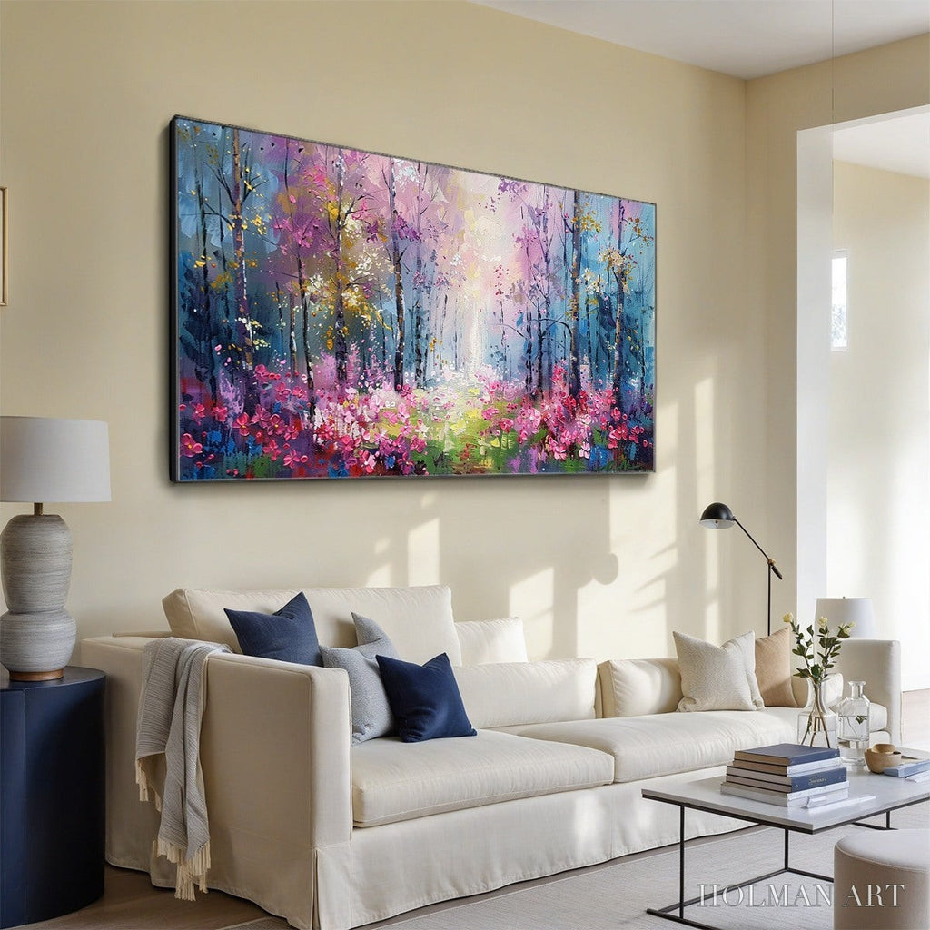 HOLMAN ART Whispering Woods – Textured Impasto Floral Forest Oil Painting - image 4