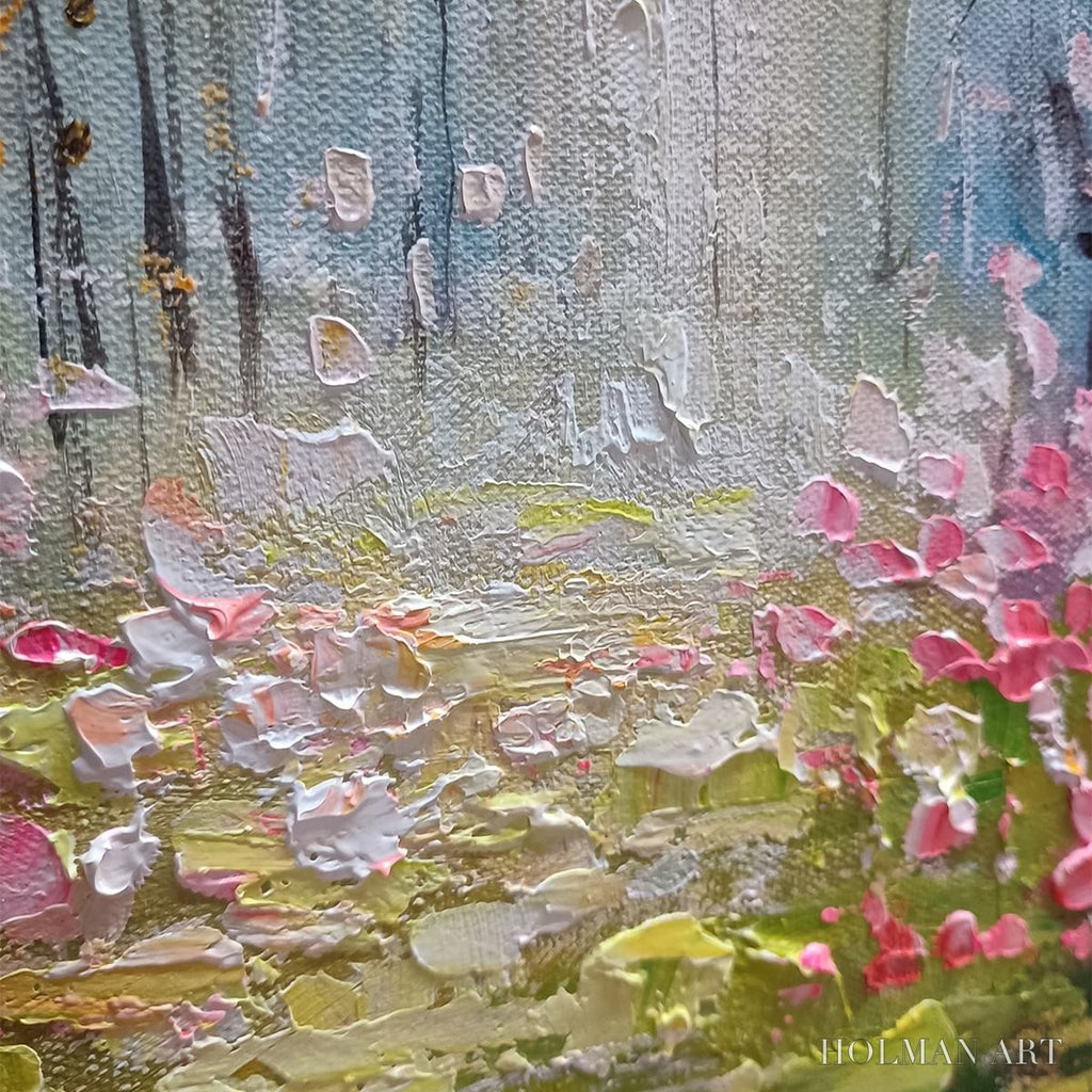 HOLMAN ART Whispering Woods – Textured Impasto Floral Forest Oil Painting - image 5