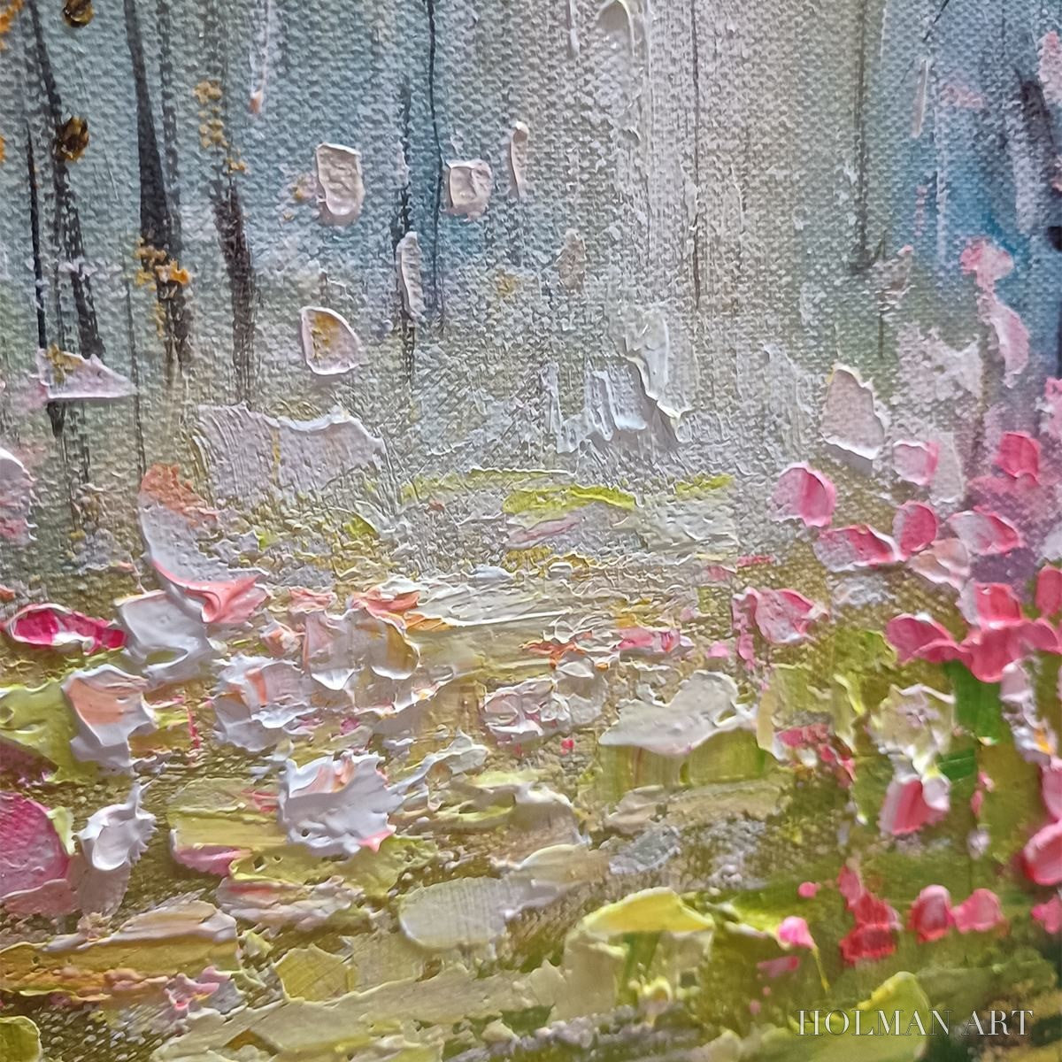 HOLMAN ART Whispering Woods – Textured Impasto Floral Forest Oil Painting - image 5