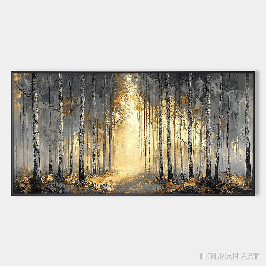 HOLMAN ART Golden Woods – Atmospheric Forest Landscape Oil Painting - image 1