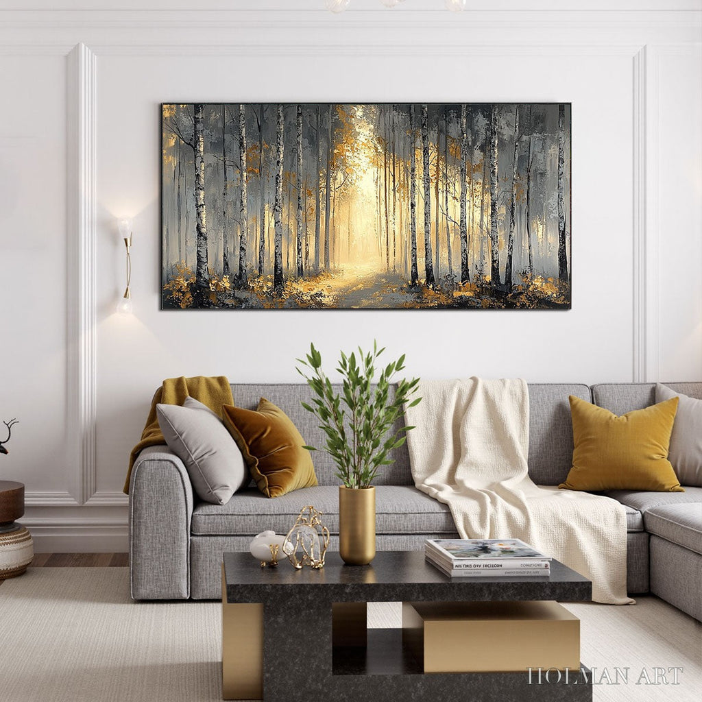 HOLMAN ART Golden Woods – Atmospheric Forest Landscape Oil Painting - image 2