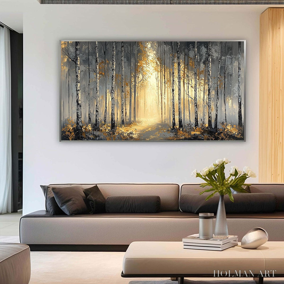HOLMAN ART Golden Woods – Atmospheric Forest Landscape Oil Painting - image 4