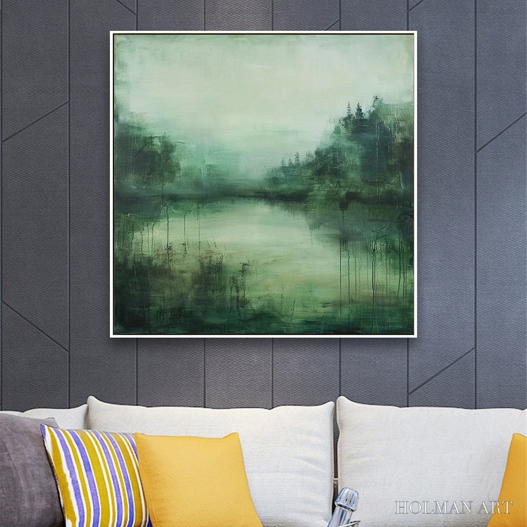 HOLMAN ART Emerald Mist – Textured Abstract Forest Landscape Oil Painting - image 2