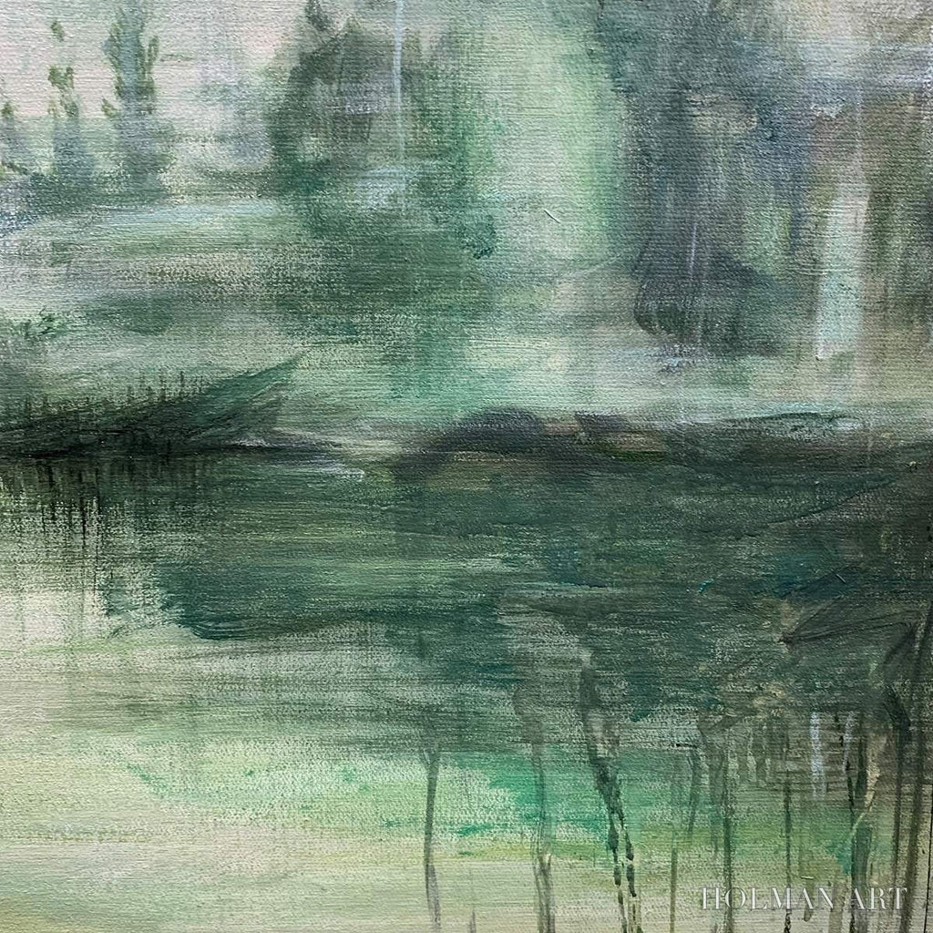 HOLMAN ART Emerald Mist – Textured Abstract Forest Landscape Oil Painting - image 3