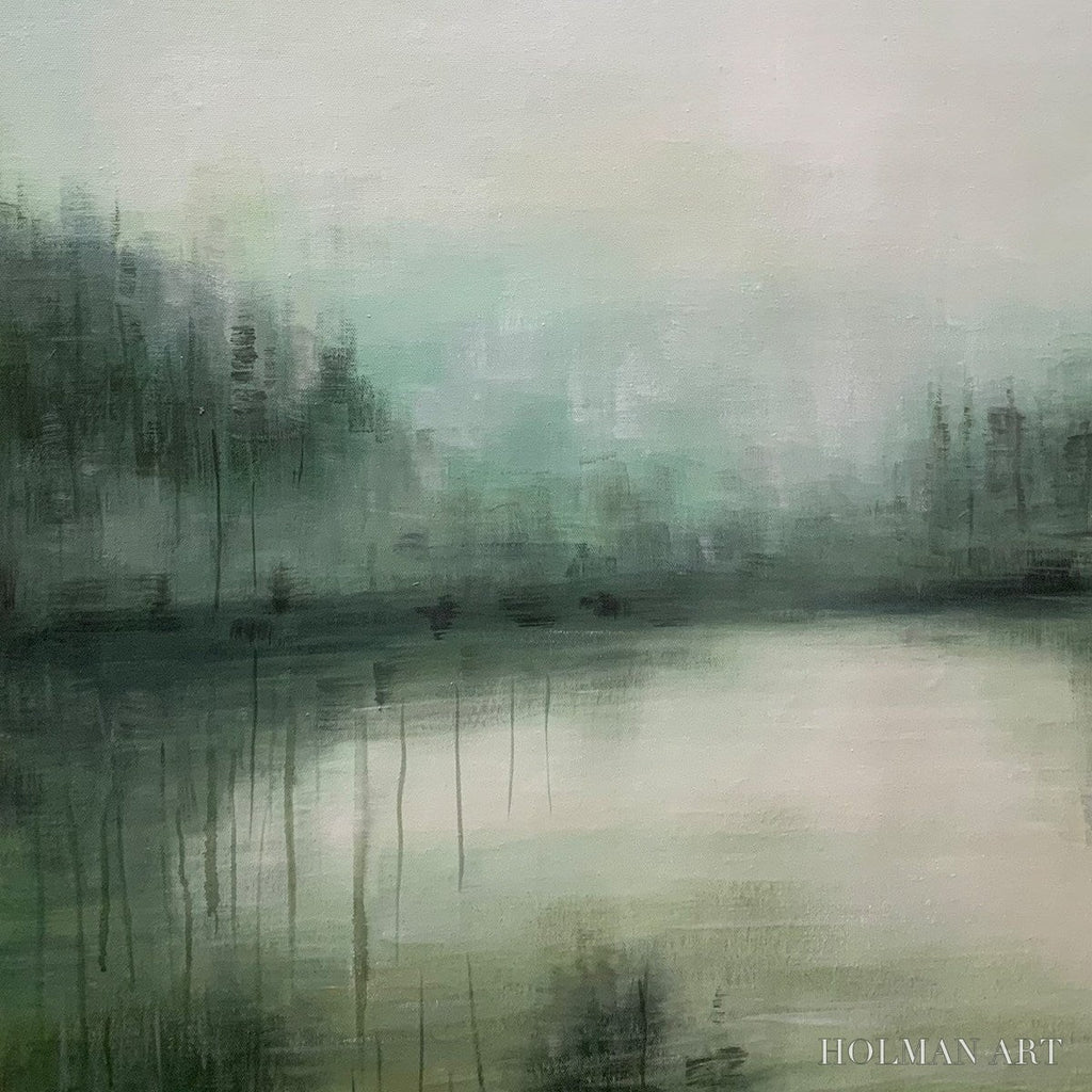 HOLMAN ART Emerald Mist – Textured Abstract Forest Landscape Oil Painting - image 5