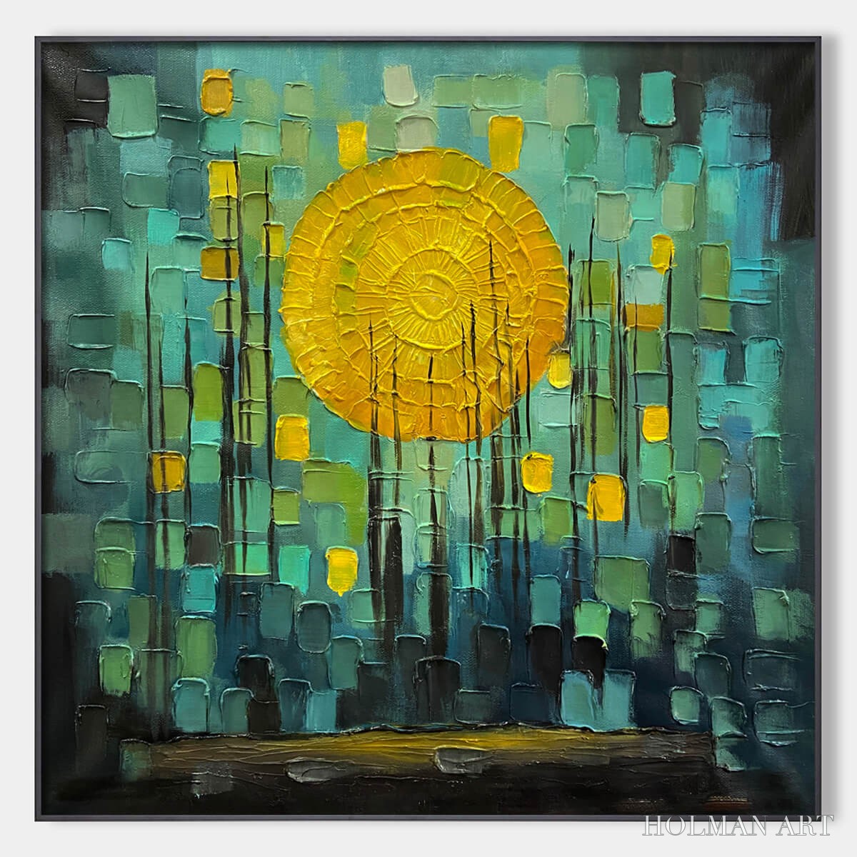HOLMAN ART Solar Forest – Abstract Forest Landscape Impasto Oil Painting - image 1