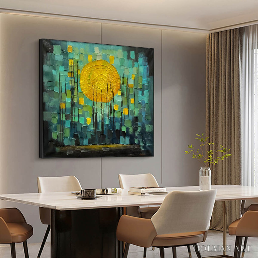 HOLMAN ART Solar Forest – Abstract Forest Landscape Impasto Oil Painting - image 4