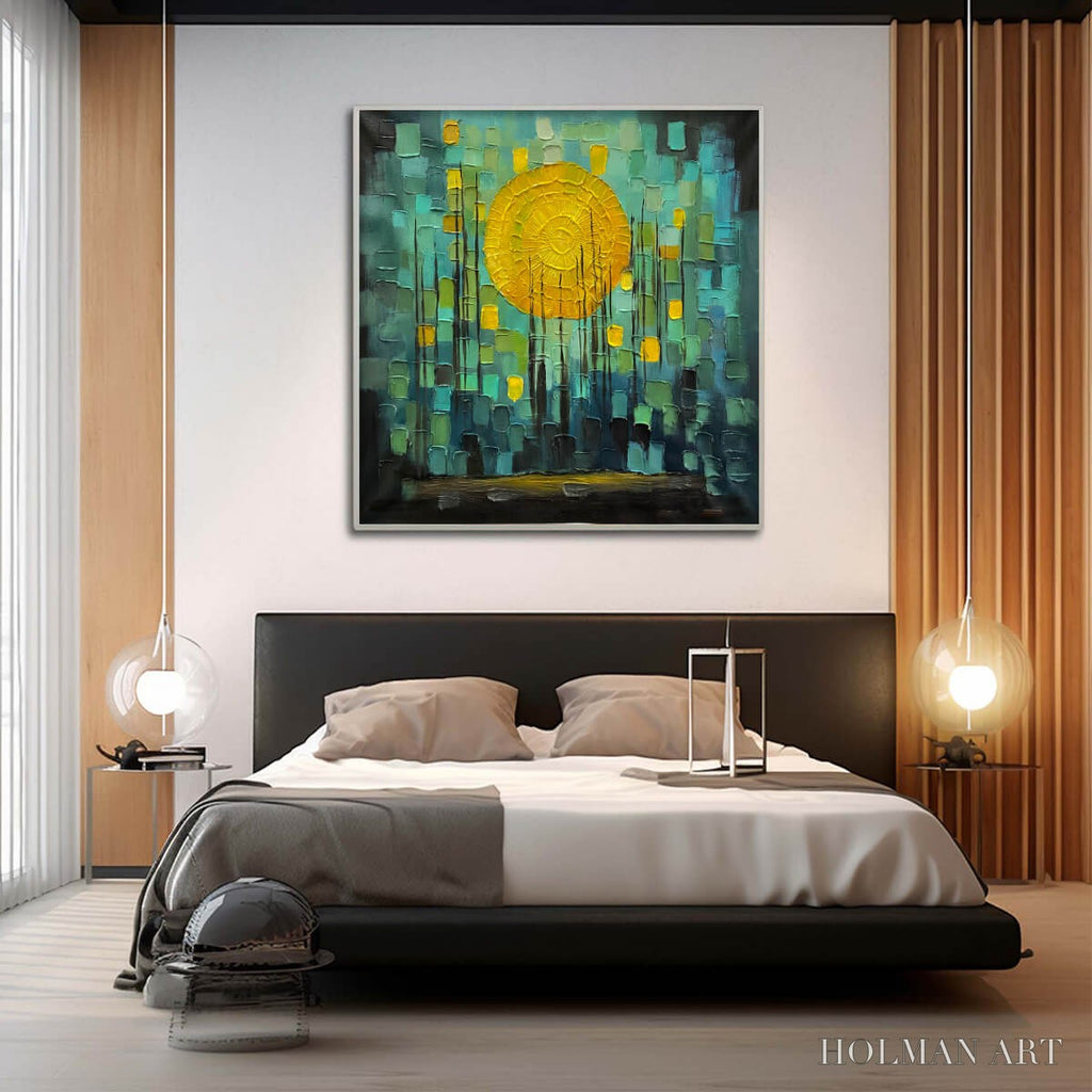 HOLMAN ART Solar Forest – Abstract Forest Landscape Impasto Oil Painting - image 6