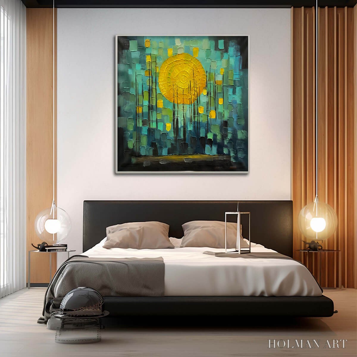 HOLMAN ART Solar Forest – Abstract Forest Landscape Impasto Oil Painting - image 6