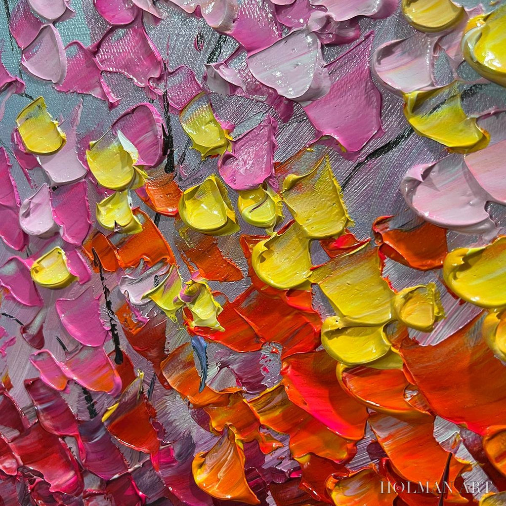 HOLMAN ART Rainbow Forest – Textured Impasto Trees Oil Painting - image 6