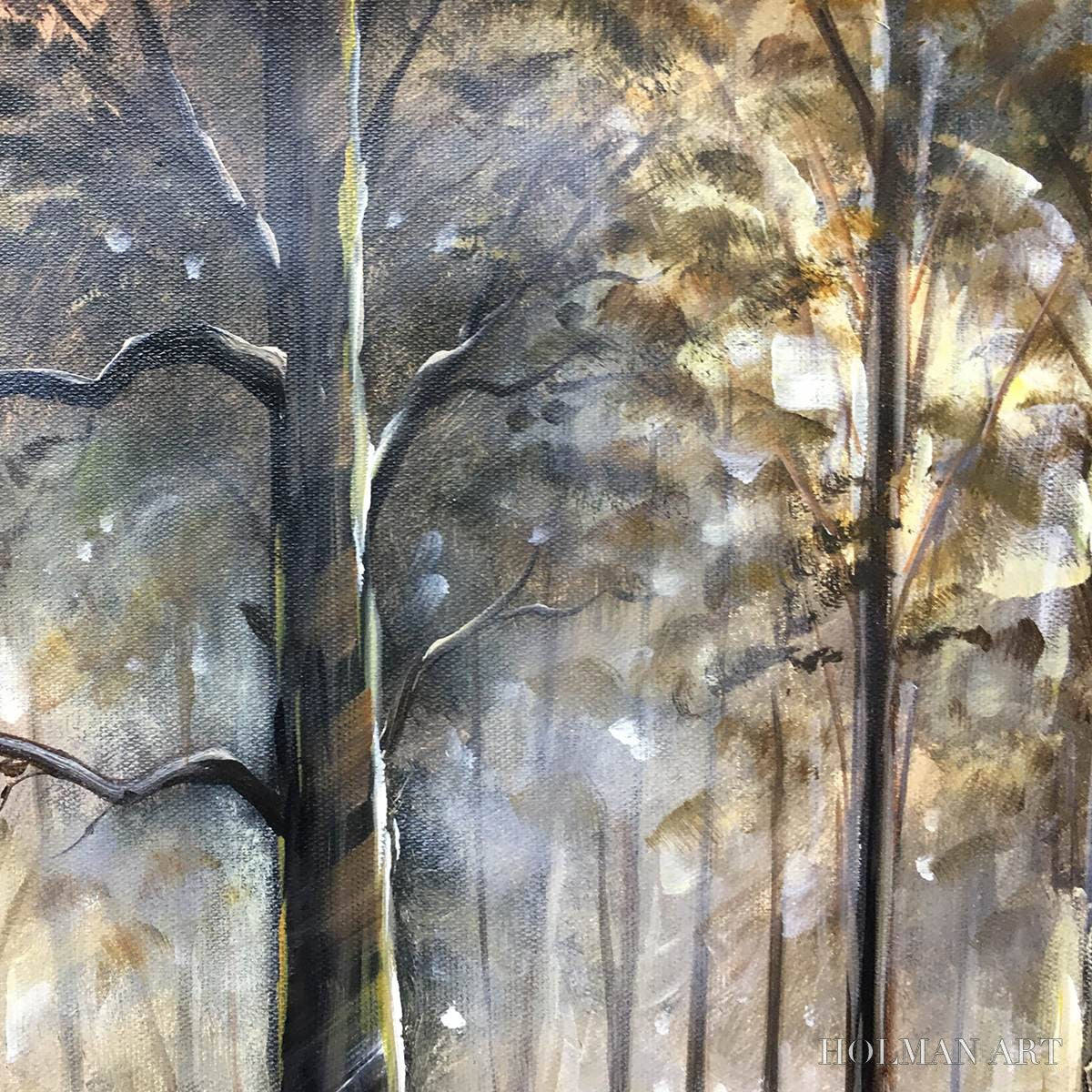 HOLMAN ART Forest Path – Panoramic Misty Forest Landscape Oil Painting - image 6
