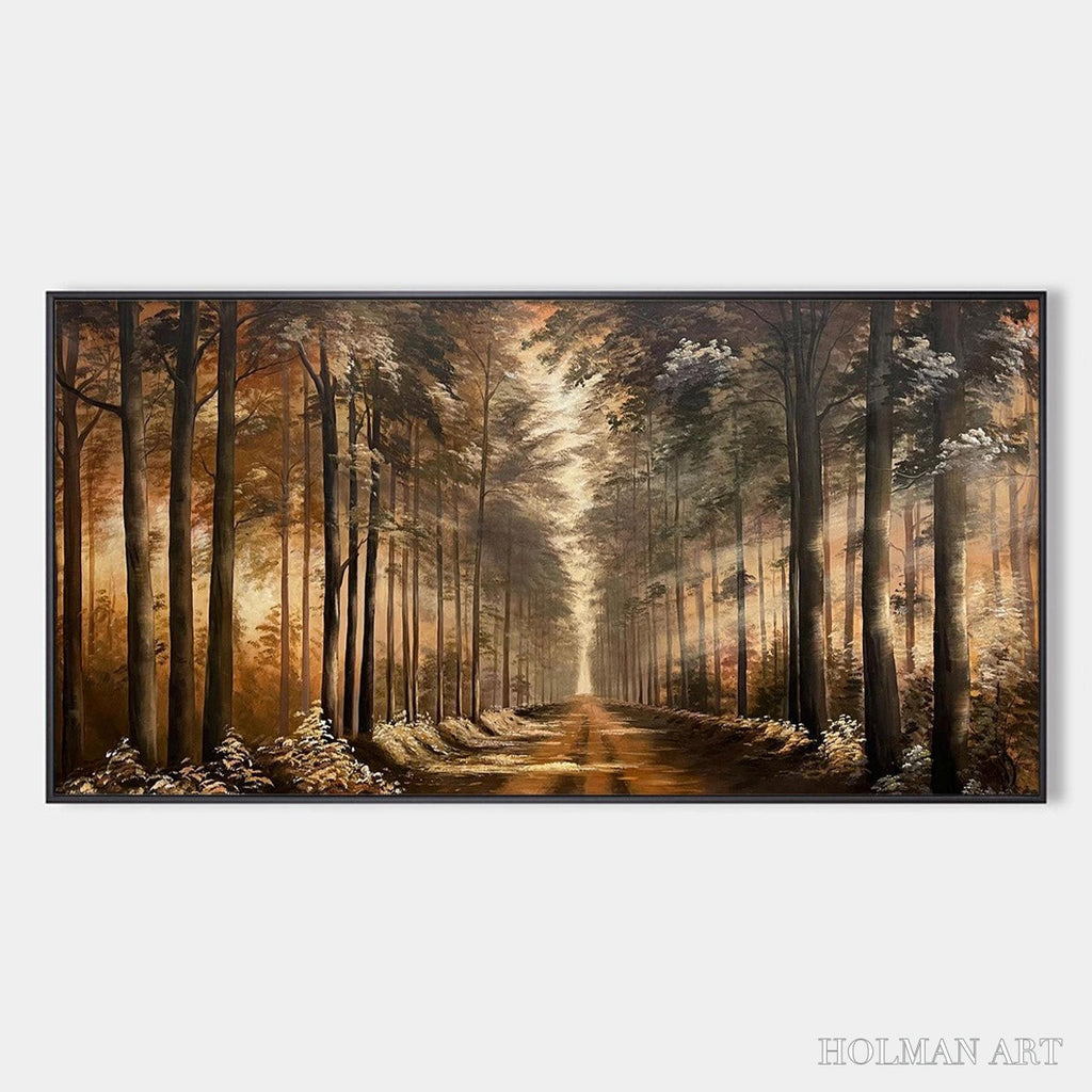 HOLMAN ART Forest Path – Panoramic Landscape Oil Painting - image 1