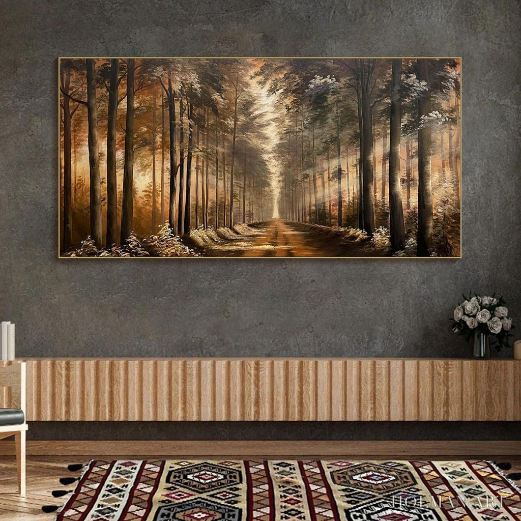 HOLMAN ART Forest Path – Panoramic Landscape Oil Painting - image 2