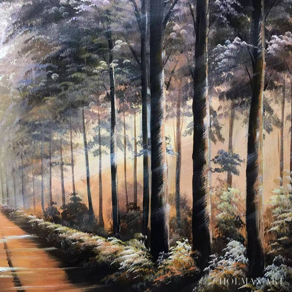 HOLMAN ART Forest Path – Panoramic Landscape Oil Painting - image 3