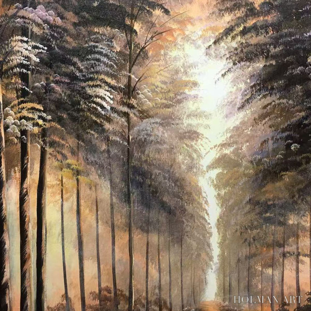 HOLMAN ART Forest Path – Panoramic Landscape Oil Painting - image 5