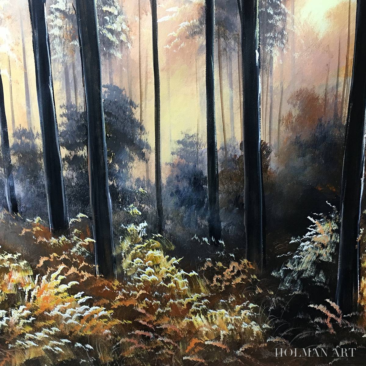 HOLMAN ART Whispers of the Woods – Panoramic Forest Path Oil Painting - image 3