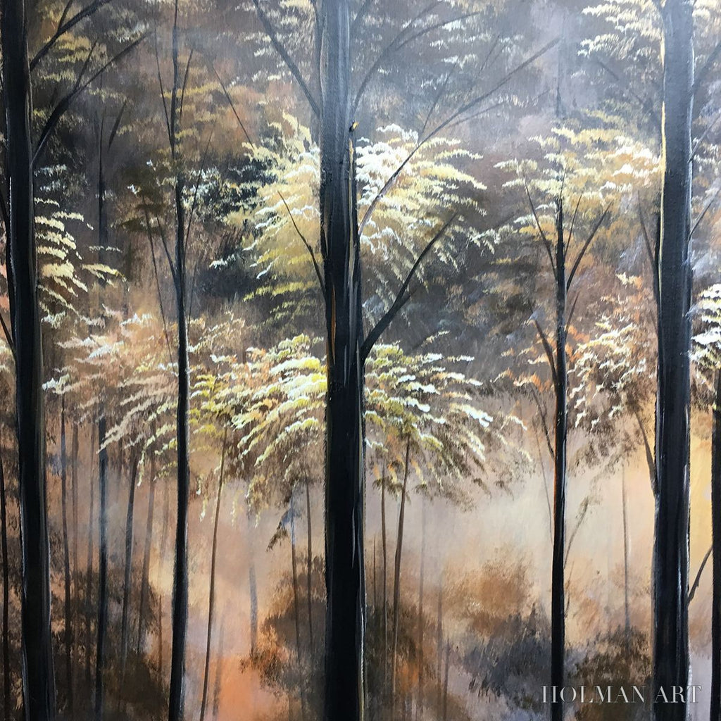 HOLMAN ART Whispers of the Woods – Panoramic Forest Path Oil Painting - image 5